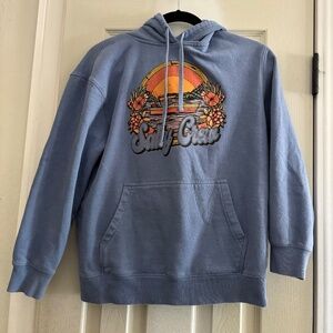Salty Crew Blue Hoodie – Sunset Floral Graphic – Size Small